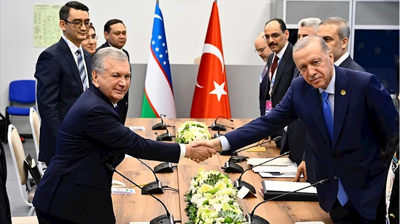 Cumhurbaşkanı Erdoğan, Özbekistan Cumhurbaşkanı Mirziyoyev ile görüştü