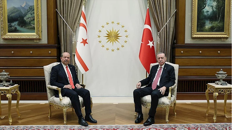 Cumhurbaşkanı Erdoğan, KKTC Cumhurbaşkanı Tatar ile görüştü