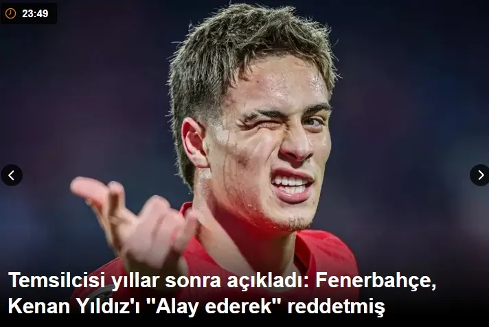 Temsilcisi yıllar sonra açıkladı: Fenerbahçe, Kenan Yıldız