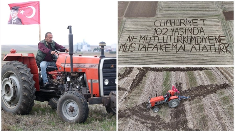 Kırklarelili çiftçi tarlasına pullukla