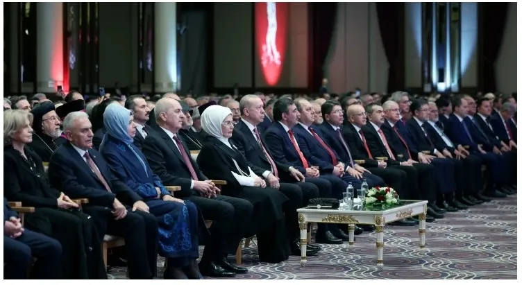 29 Ekim resepsiyonu: Erdoğan, Erbakan, Davutoğlu ve Babacan aynı karede