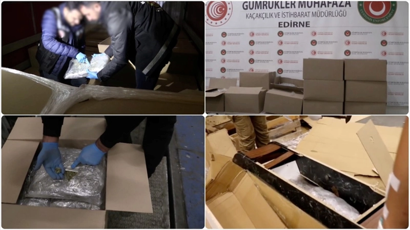 Kapıkule ve İpsala gümrük kapılarındaki operasyonlarda 525 kilogram uyuşturucuya el konuldu