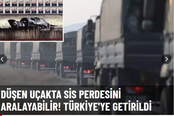 Düşen uçağın karakutusu Türkiye