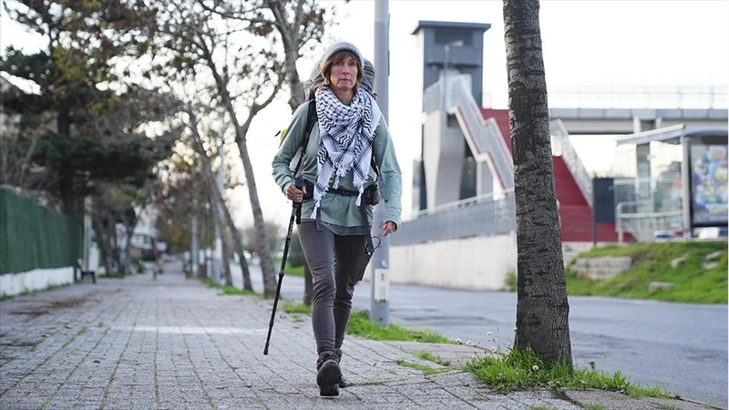 İngiliz aktivist, Filistinlilere yardım toplamak için 6,5 aydır yürüyor