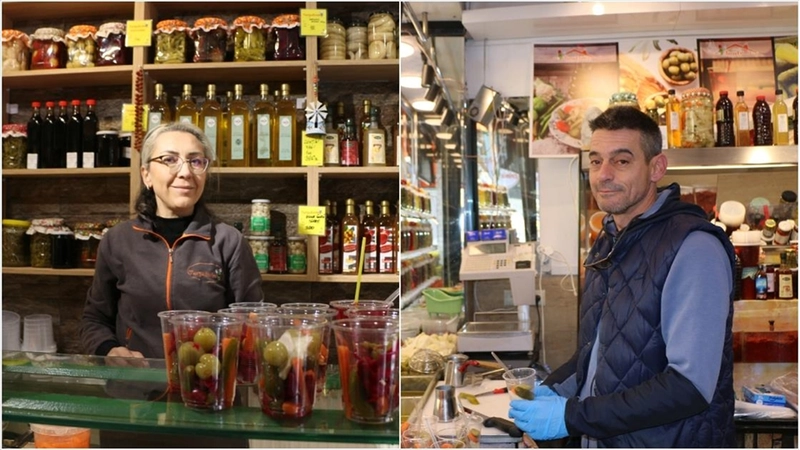 Karşılıklı turşu dükkanı işleten çiftin hikayesi 