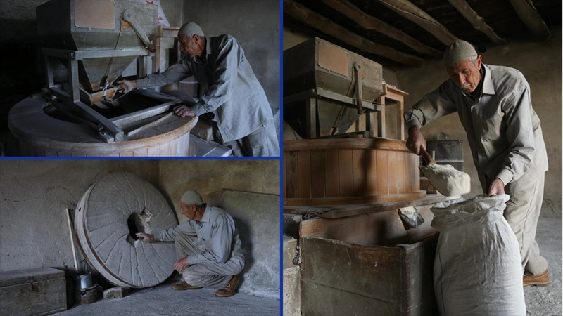 Atalarından miras kalan su değirmeninin çarklarını yarım asırdır döndürüyor