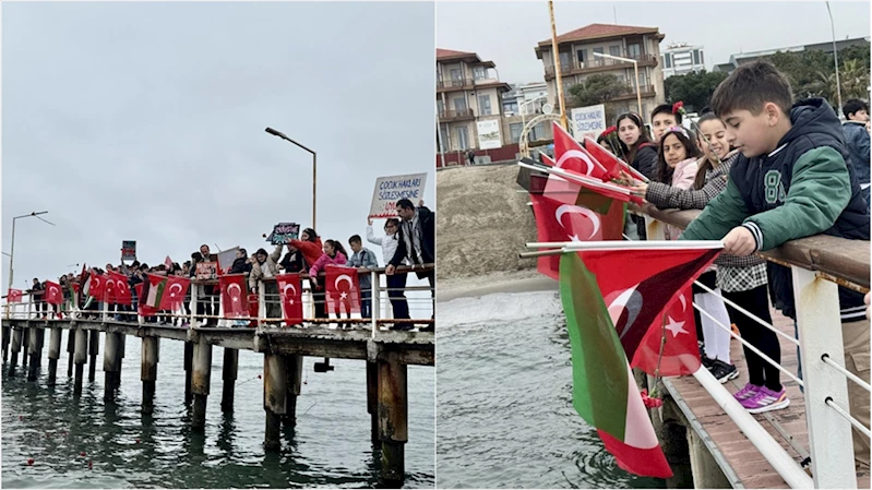 Samsunlu çocuklar, hayatını kaybeden Filistinli akranları için Karadeniz