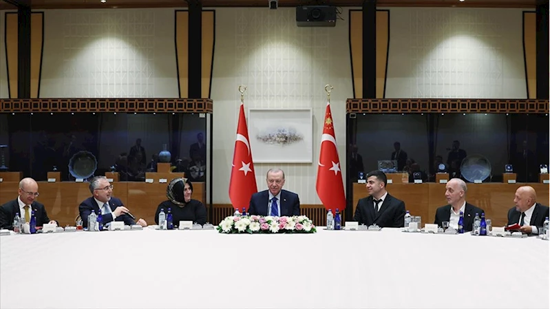 Cumhurbaşkanı Erdoğan işçi ve işveren temsilcilerini kabul etti