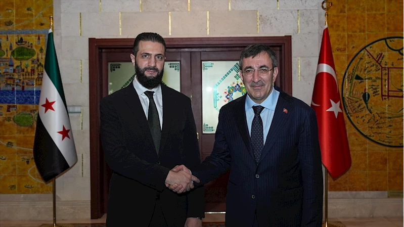 Cumhurbaşkanı Yardımcısı Yılmaz, Suriye Cumhurbaşkanı Şara ile görüştü