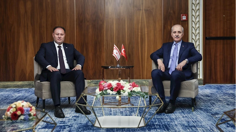 TBMM Başkanı Kurtulmuş, KKTC Cumhuriyet Meclisi Başkanı Öztürkler ile görüştü