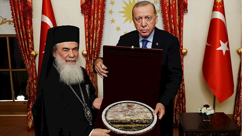 Cumhurbaşkanı Erdoğan, Kudüs Rum Ortodoks Patriği Giannopoulos